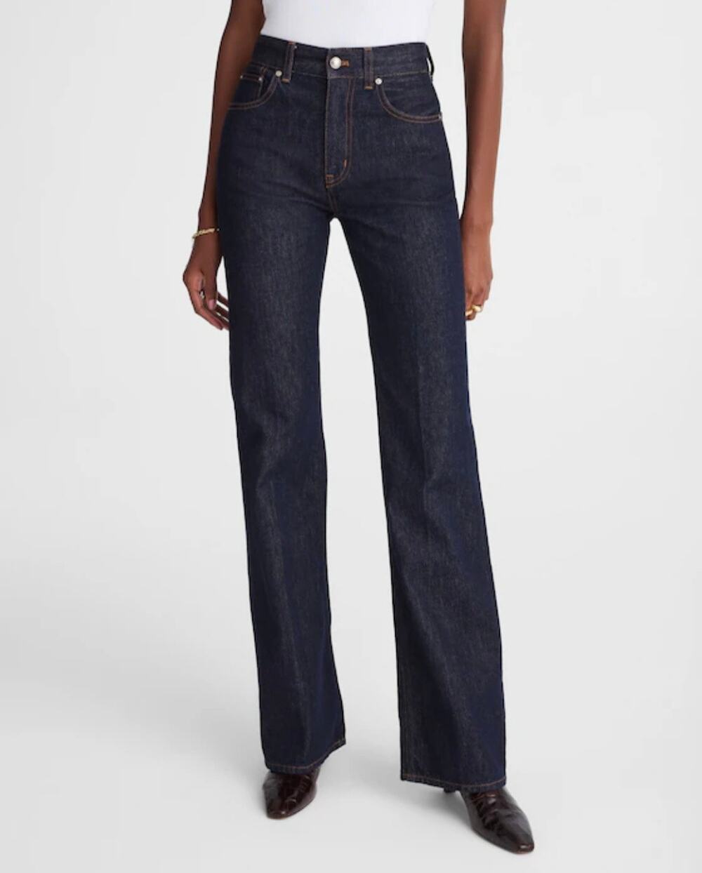 Madewell Vintage Flare Jeans Rinse Wash Dark Indigo Denim NWT 25P Petite NW185